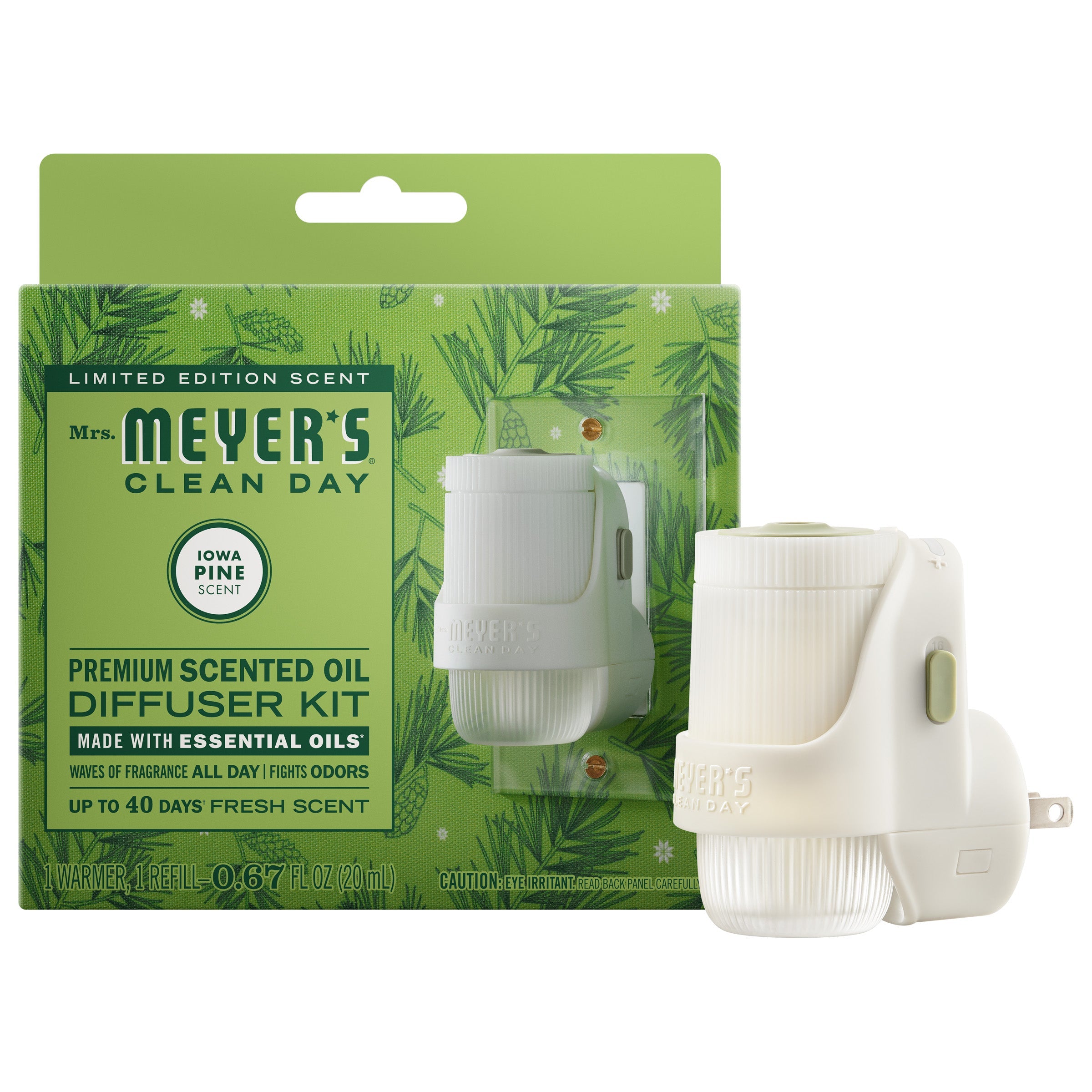 Iowa Pine Plug In Scented Oil Warmer With Refill - Home Fragrance