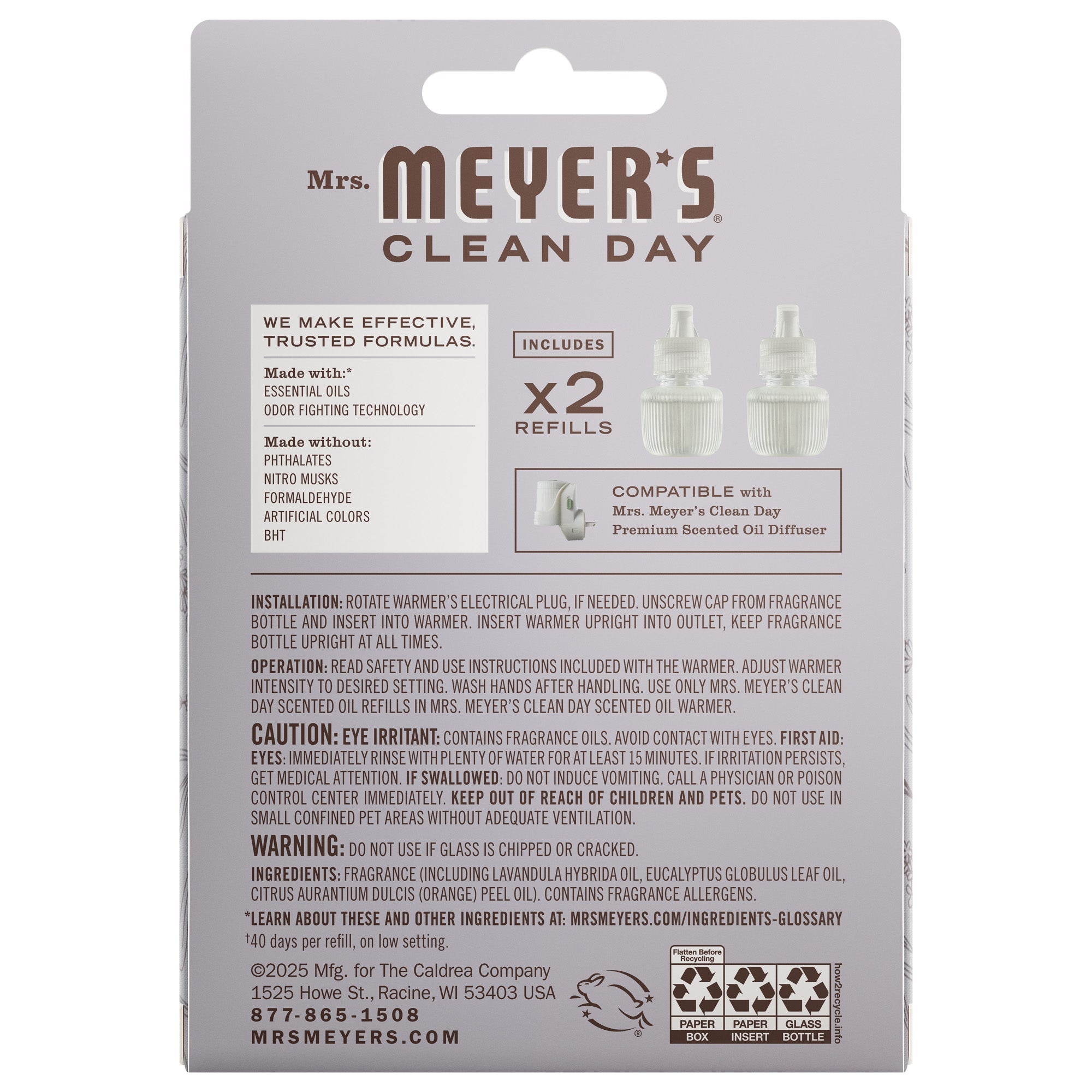 Lavender Plug In Scented Oil Refill, 2-Pack - Home Fragrance