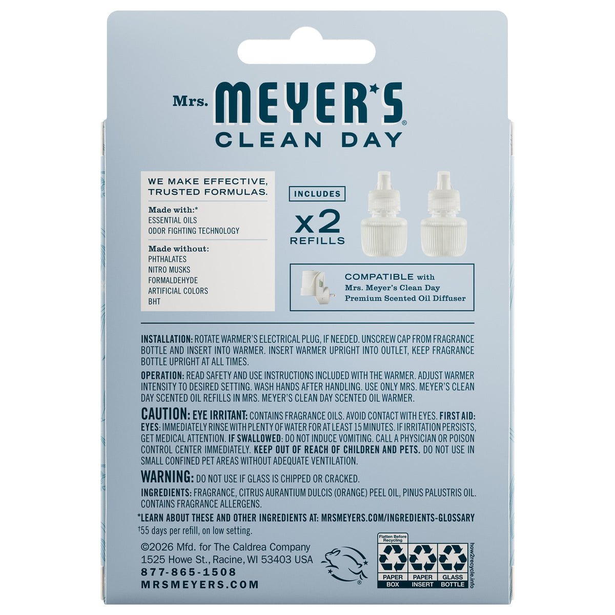 Snowdrop Plug In Scented Oil Refill, 2-Pack - Home Fragrance