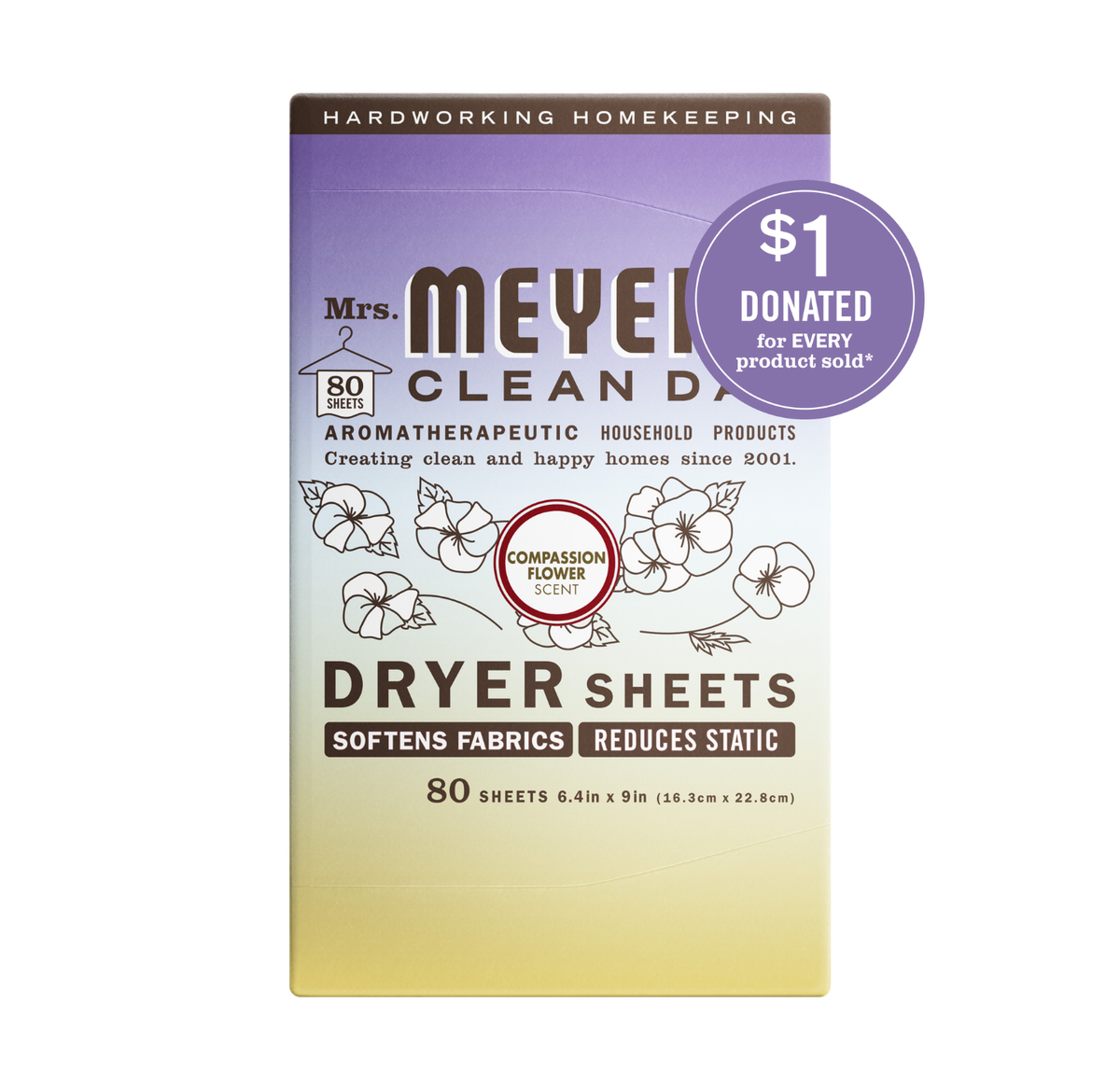Compassion Flower Dryer Sheets - Laundry Care