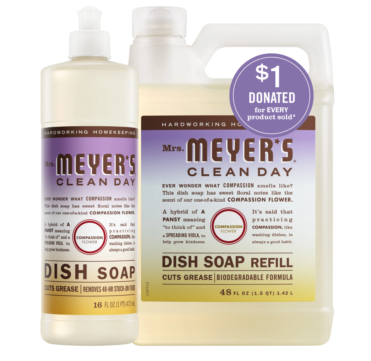 Compassion Flower Dish Soap & Refill Set - Kitchen Care