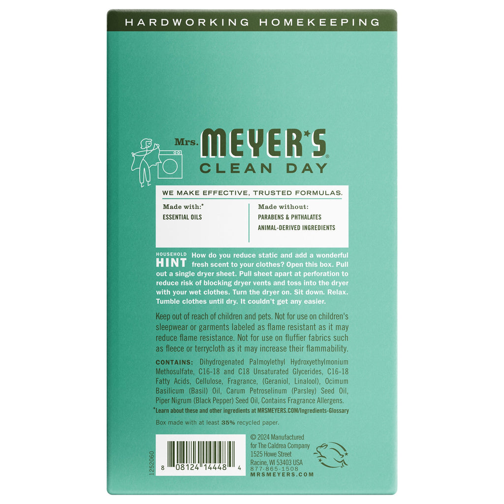 Basil Dryer Sheets - Laundry Care