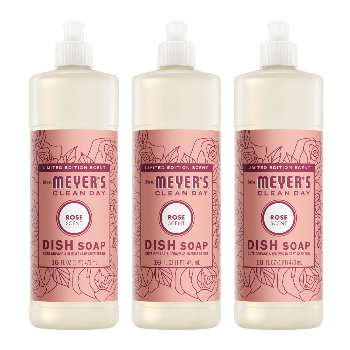 Rose Dish Soap 3-count Bundle - Kitchen Care